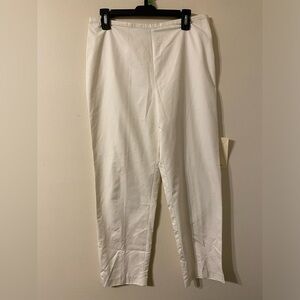 New NWT Sutton Studio Lightweight Ivory White Packable Summer Pants Size 10